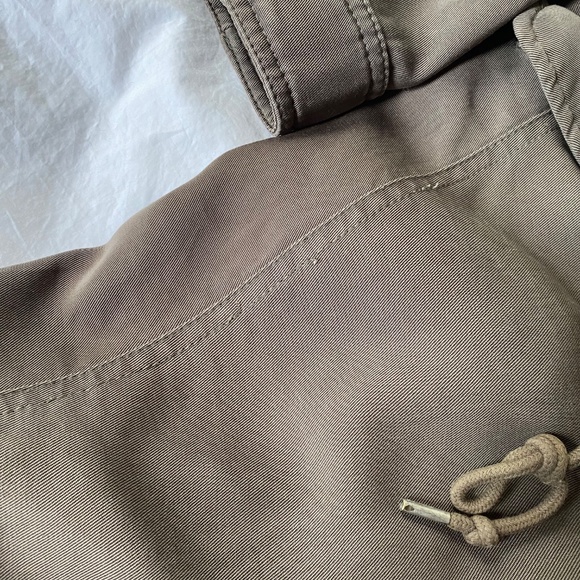 AllSaints Portere Parka Jacket · Army Green Lyocell Drape Hooded Coat · W's Sz 4 - Picture 12 of 15